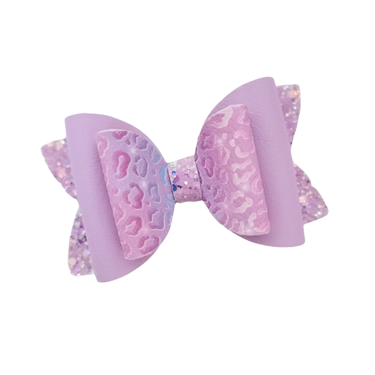 Remi Hair Bow - Purple Leopard Ombre