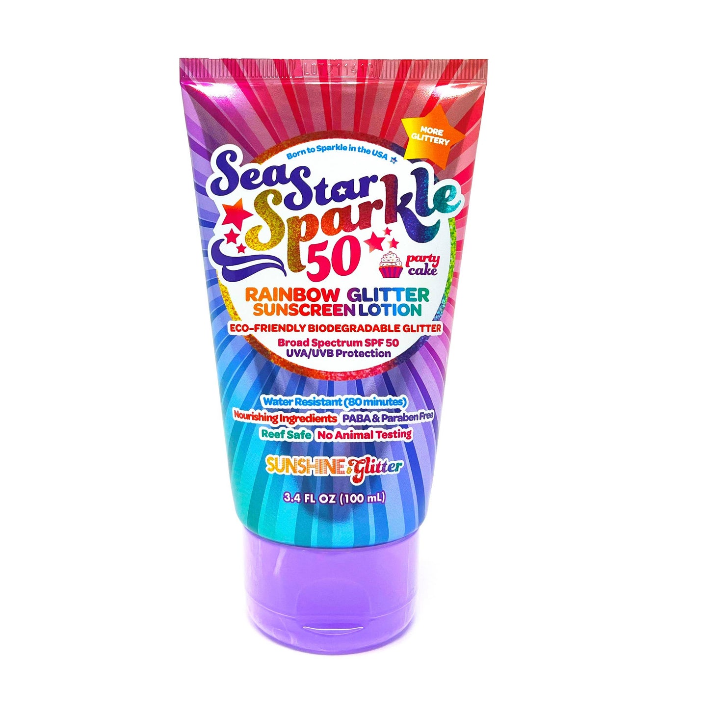 Sea Star Sparkle Party Cake SPF 50 Glitter Sunscreen