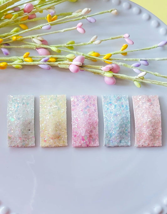 Pastel Glitters 2" Rectangle Snap Clip 5pk