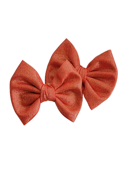 Savannah Bow PIGGIES Set-Holographic Orange