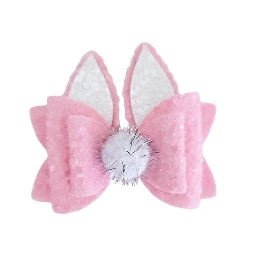 Remi Hair Bow | Stacked Bow | Pink Bunny