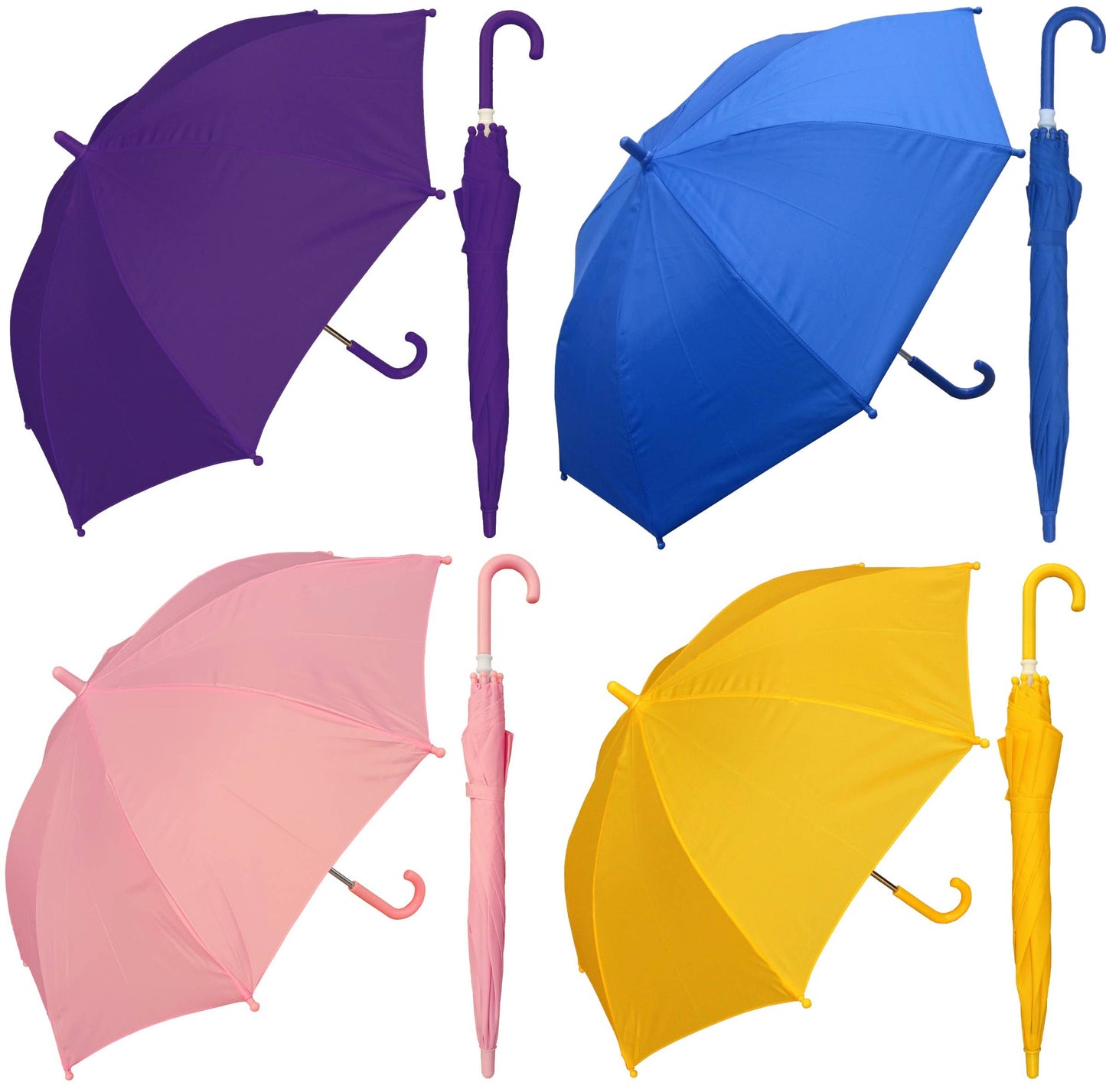 Children Umbrellas - Assorted Colors 32" Arc w/Hook Handle